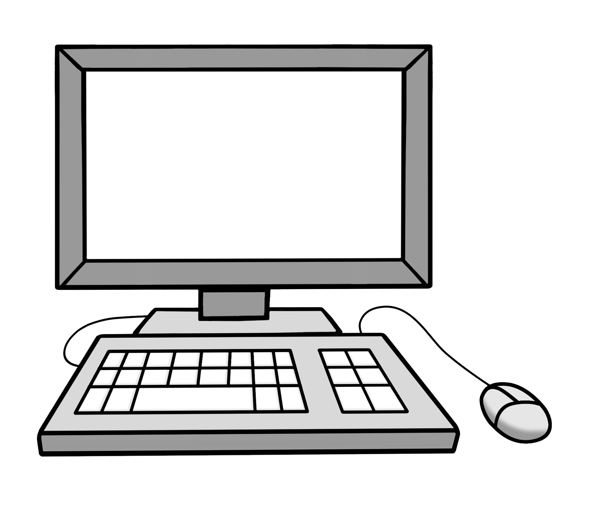 Monitor mit Tastatur und Maus