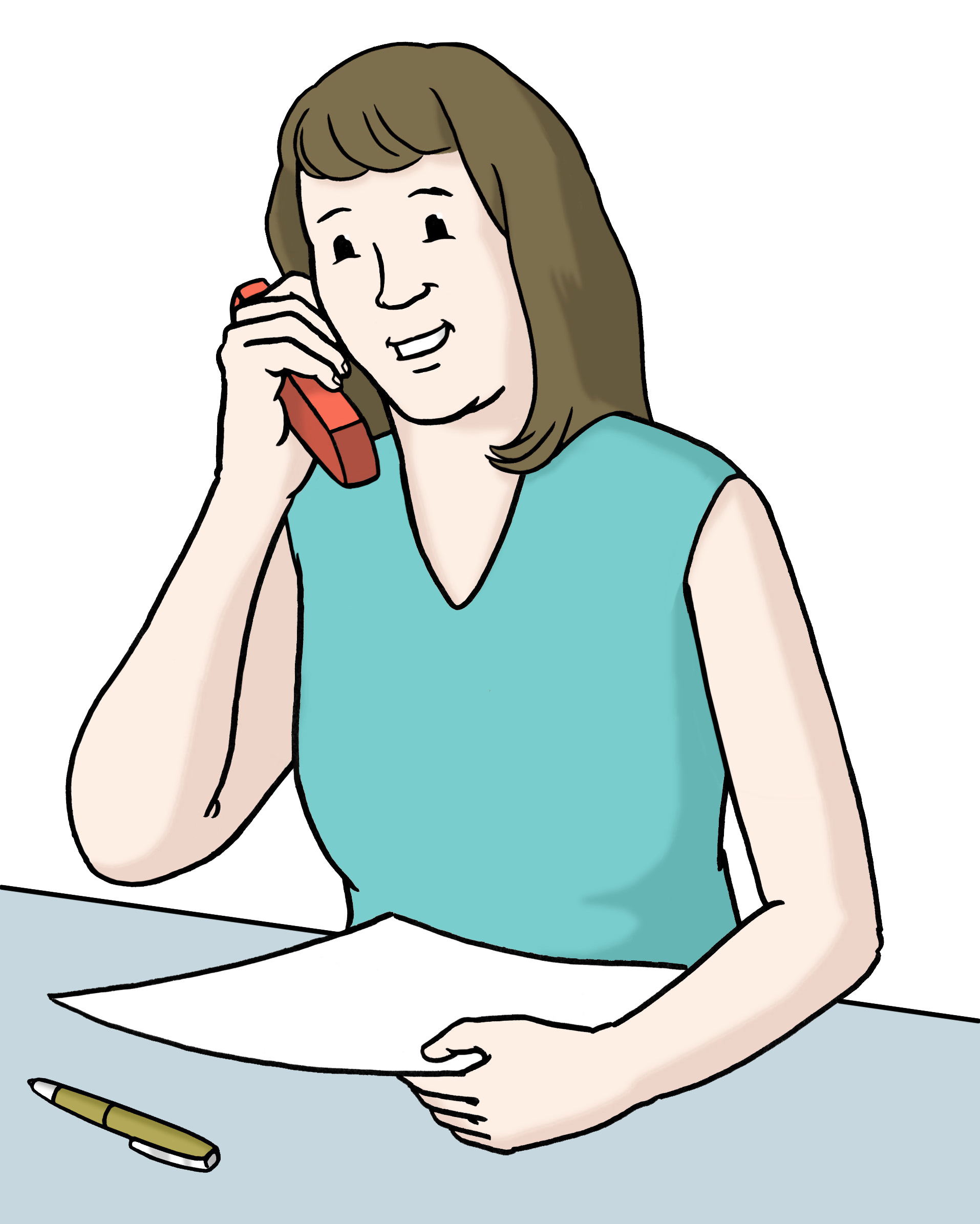 Abbildung telefonierende Frau